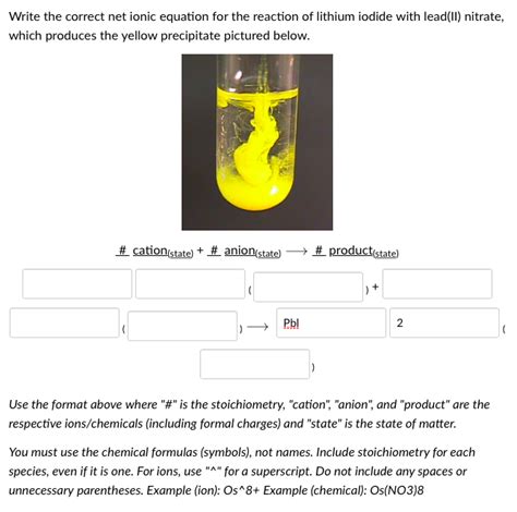 Writing chemical formulas for ionic compounds. 😀 What is the chemical formula for lead iodide. Lead(II ...