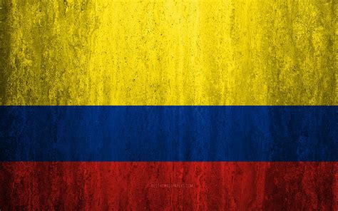 Bandera De Colombia De Piedra Bandera De Grunge América Del Sur