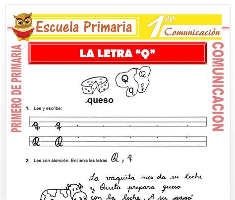 La Letra Q De Primero De Primaria Escuela Primaria