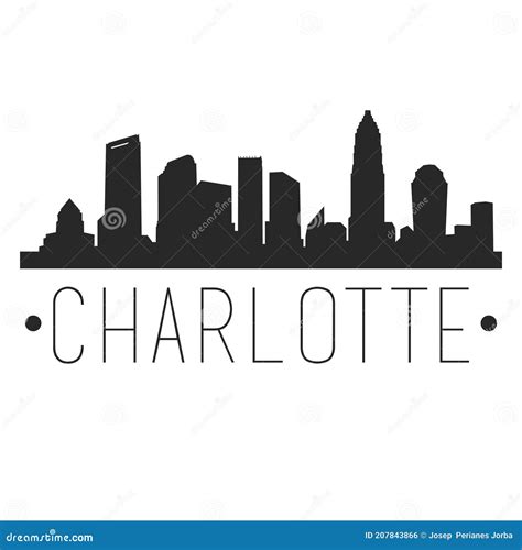 Charlotte North Carolina Skyline Silhouette City Design Vector Famous