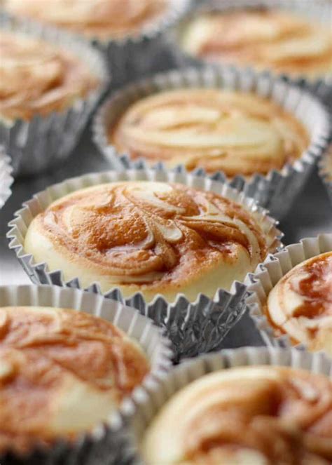 Caramel Swirl Cheesecake Cupcakes Barefeet In The Kitchen