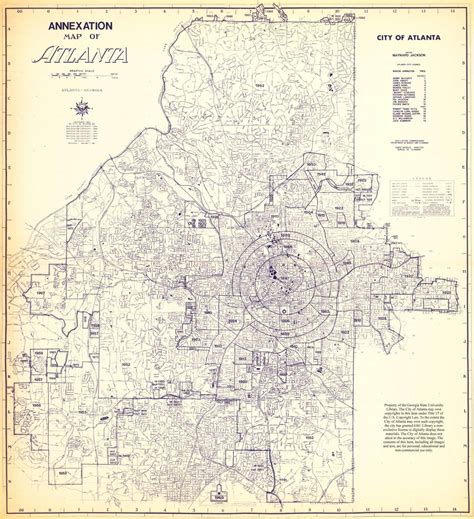 Map Of The City Of Atlantas Annexation History 1847 1981 Atlanta