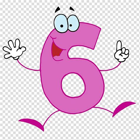 Cartoon Happy Cartoon Number 6 Transparent Background Png Clipart