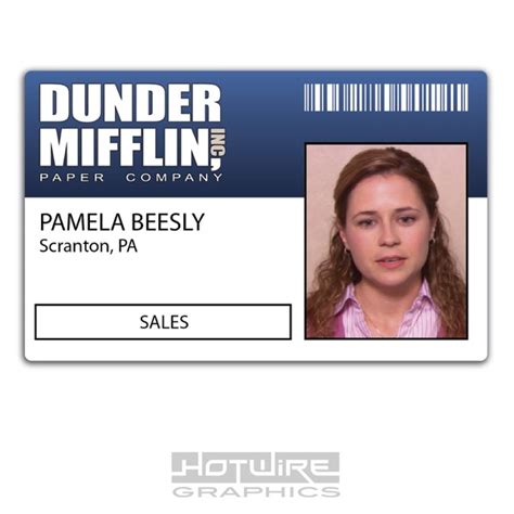 Pam Halpert Dunder Mifflin Inc Novelty Id Badge The Office Prop Costume