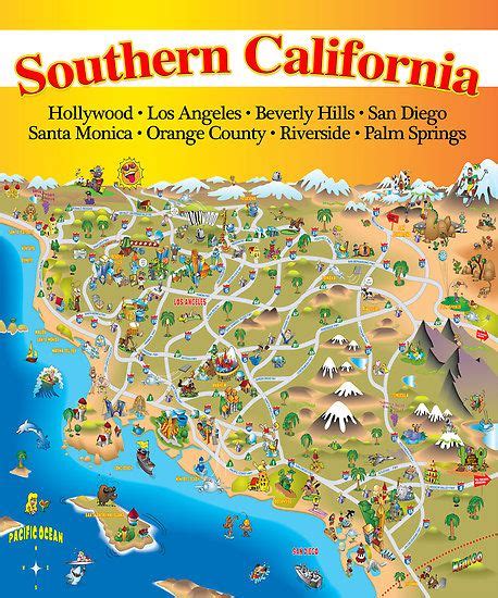 Cartoon Map Of Southern California By Dave Stephens Southern