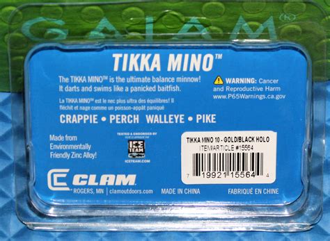 Clam Pro Tackle Tikka Mino 10 516oz 1 1516 Choose Your Color