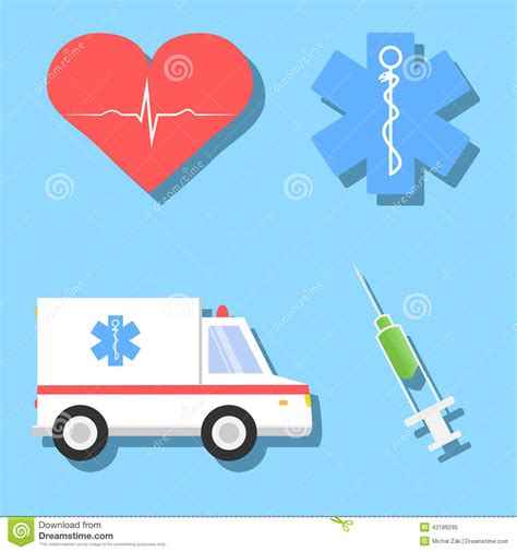 Cartoon Illustrations Of Medical Related Objects Stock Vector Image