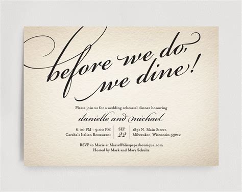 Wedding Rehearsal Dinner Invitations Templates Free