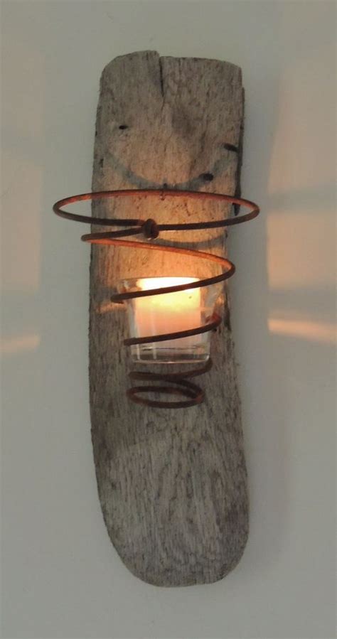 Driftwood Wall Hanging Candle Holder ~ Beautiful And Charming