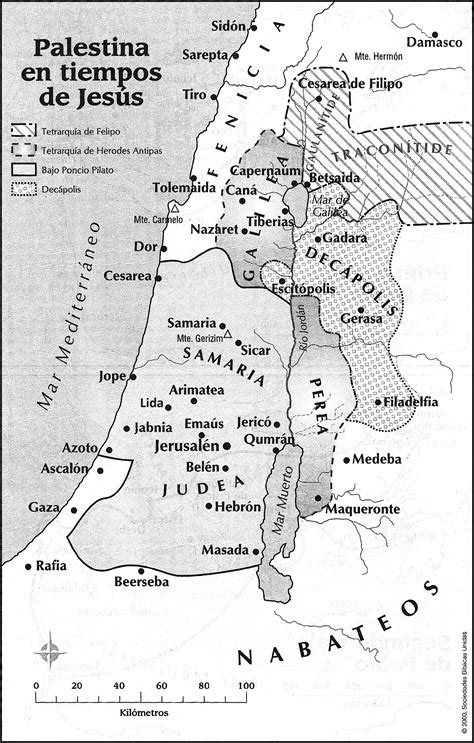 Mapa De Palestina En Tiempos De Jesús Biblia Para La Vida