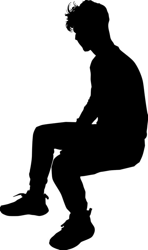 Silhouette Sitting Man Png Clipart Png All Png All