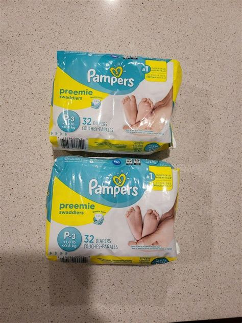 Pampers P 3 Xs Tiny Diapers Up To 18pd Diapers Micro Preemie X2 64
