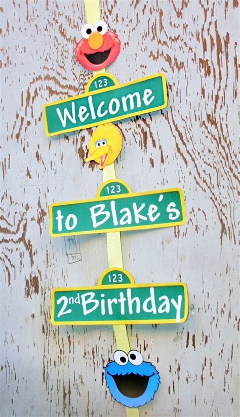 Sesame Street Birthday Door Sign Sesame Street Birthday Decorations