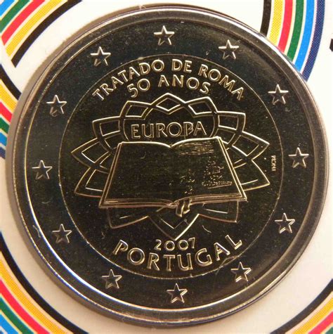 Sport i hobby » kolekcje. Portugal 2 Euro Coin - 50 Years Treaty of Rome 2007 - euro ...