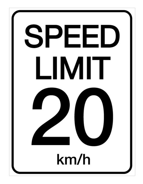 Speed Limit 20 Kmh Wall Sign Creative Safety Supply