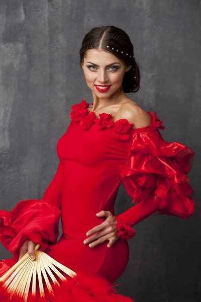 woman traditional spanish flamenco dancer dancing in a red dress stock image everypixel