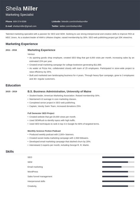 University Student Cv Template—20 Writing Tips And Samples