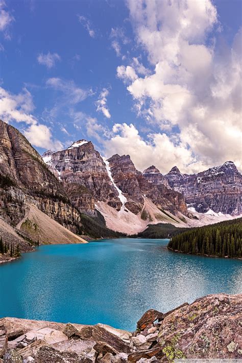 Moraine Lake As Seen From The Moraine Lake Rockpile Trail Ultra Hd