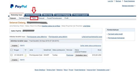 Pilih menu transfer yang ada di halaman muka. Cara Transfer dari PayPal ke Rekening Bank Lokal - IDRbizz.com