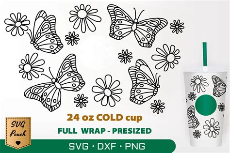Butterflies cup wrap SVG By SVGPouch | TheHungryJPEG
