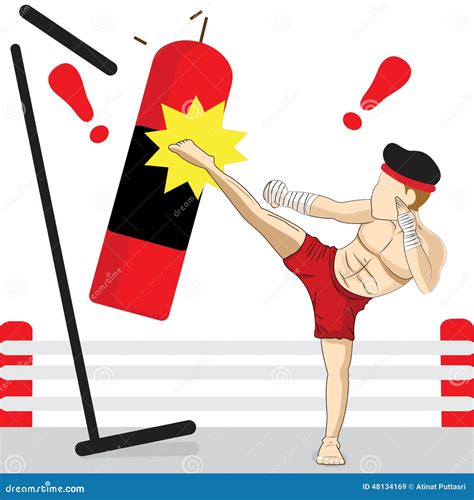 Cartoon Thai Kickboxing Stock Vector Image Of Culture 48134169