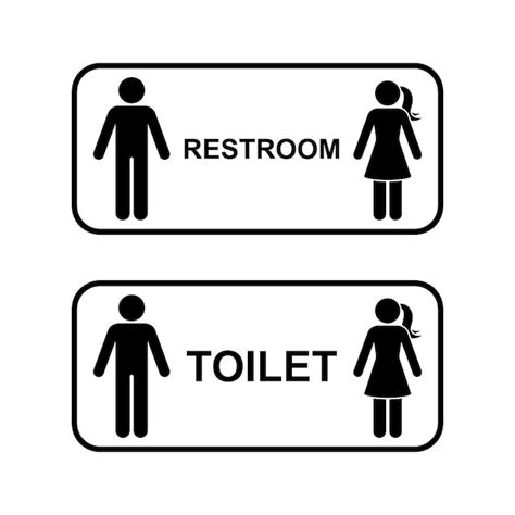 Premium Vector Public Toilet Restroom Icon Man Woman Vector
