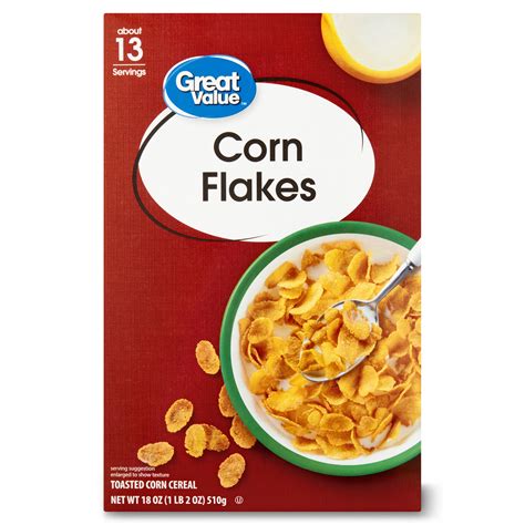 Great Value Toasted Corn Flakes Breakfast Cereal 18 Oz