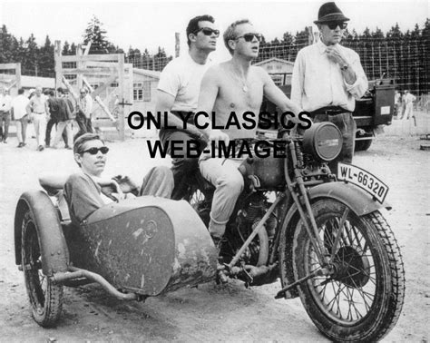 STEVE MCQUEEN-JAMES GARNER-COBURN RIDE MOTORCYCLE SIDECAR ...