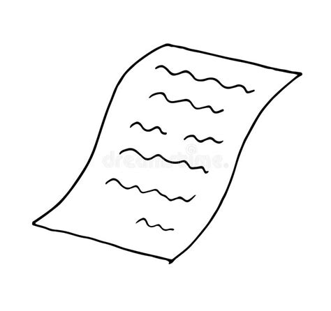 Paper With Sheet Bent Object Design Doodle Hand Drawn Cartoon Vector