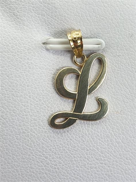 9ct 375 Yellow Gold Letter L Initial Pendant Script Style See Video Ebay