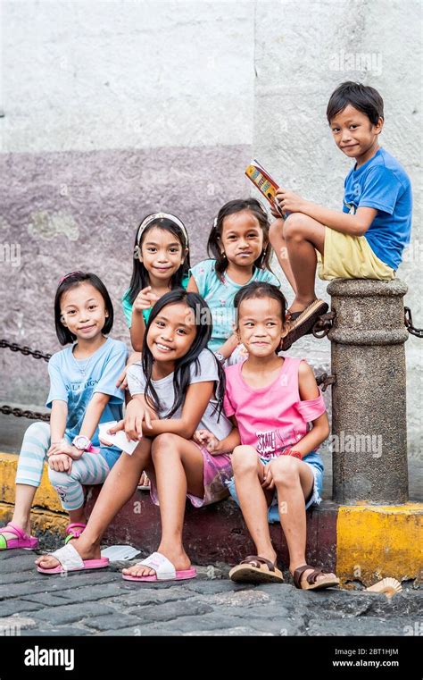 Philippines Children Playing Happy High Resolution Stock Photography