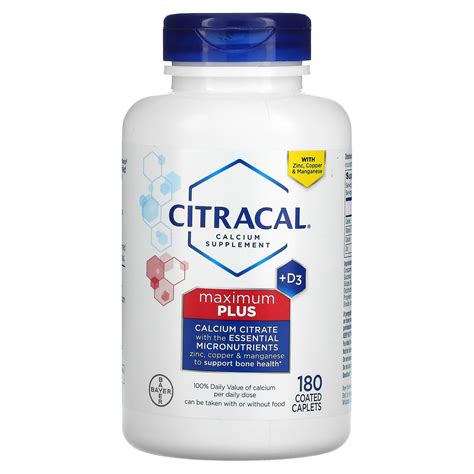 Citracal Maximum Plus Con Vitamina D3 180 Comprimidos Oblongos