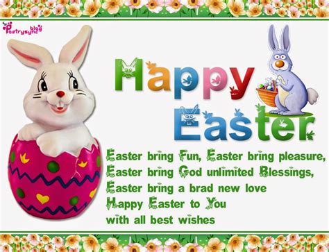 Here you'll find happy easter wishes that symbolizes happy and joyful easter to wish your friends and family. Happy Easter Day SMS with Wishes and Greetings Image ...
