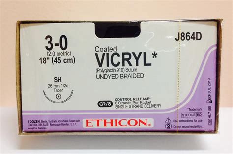 Ethicon J864d Coated Vicryl Polyglactin 910 Suture