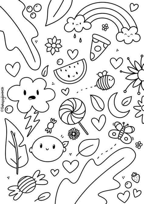 Doodle Coloring Pages Free Printable Cute Coloring Pages