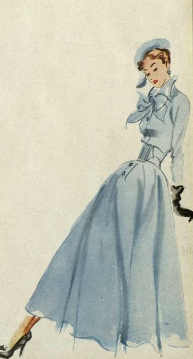 1948 Robert Piguet Fashion Illustration Vintage Fashion Design
