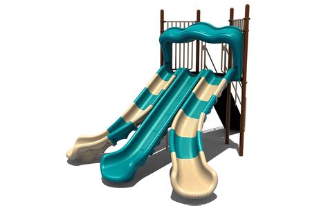 6 Free Standing Triple Sectional Slide Playground Boss Commercial
