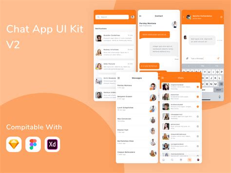 Chat App Ui Kit V2 Uplabs