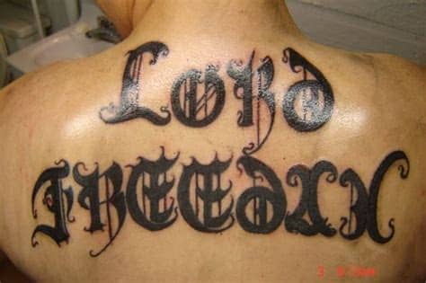 A traditional font with arches and flourishes makes up this unique tattoo saying 'let me be myself'. kingpin tattoo: Best Tattoo Fonts For the Lettering Design ...