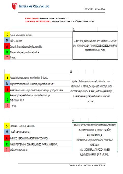 Matriz De Objetivos Smart Studocu