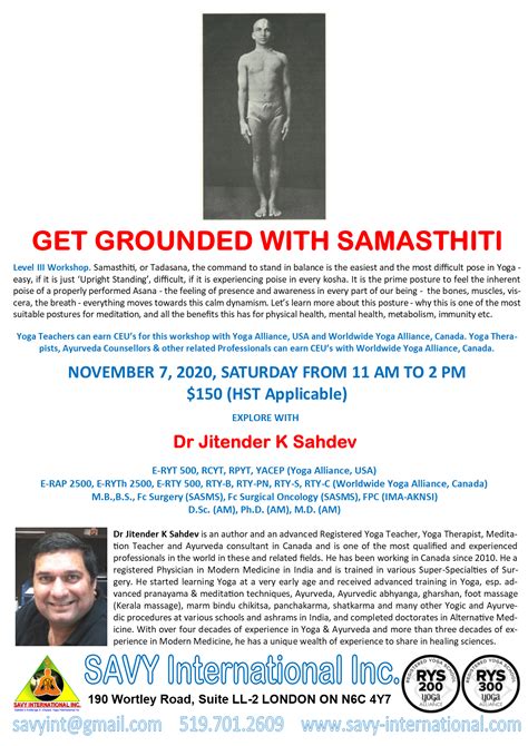 Get Grounded With Samasthiti Savy International Inc