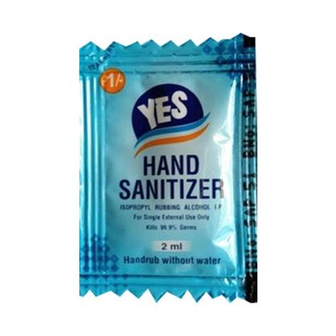 Pan Parag Yes Hand Sanitizer Sachet Packet 2 Ml At Rs 1piece In Gondia
