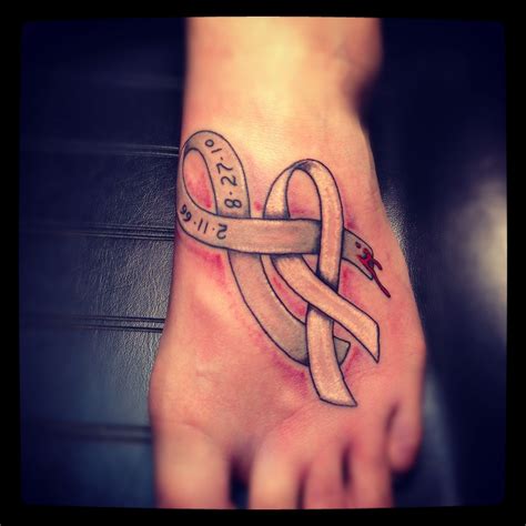 Lung Cancer Ribbon Tattoo Custom Tattoo Art