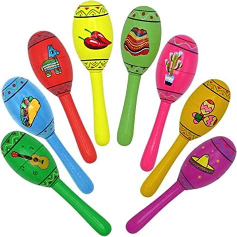 16 Fiesta Maracas Party Favors For Kids And Adults Wooden Cinco De Mayo