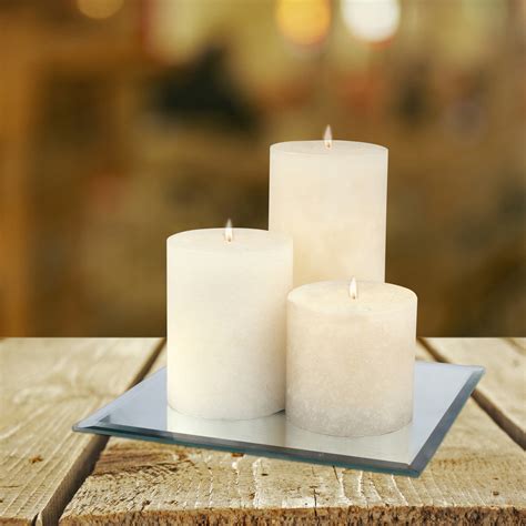 Mainstays Square Mirror Candle Plate With Beveled Edges And Felt Pads