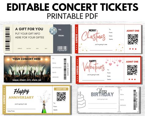 Printable Concert Ticket Editable Concert Ticket Save the - Etsy Canada