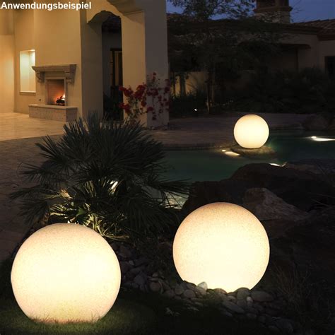 Perfekt für den garten, die terrasse oder den balkon einfach & sicher bestellen. LED Garten Kugel Leuchte sandfarben Terrassen Teich ...