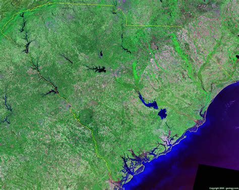 South Carolina Satellite Images Landsat Color Image