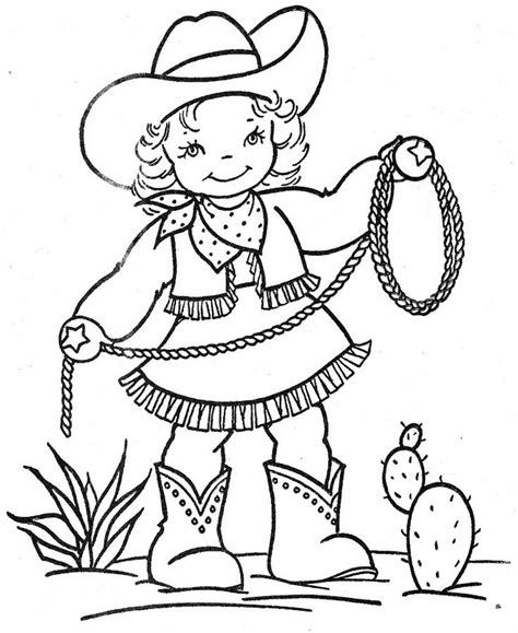 Cowgirl coloring pages to download and print for free