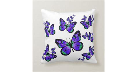 Purple Butterfly Throw Pillow Zazzle